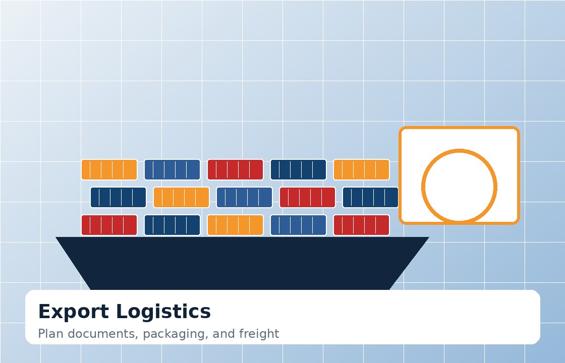 Export logistics planning with shipping containers