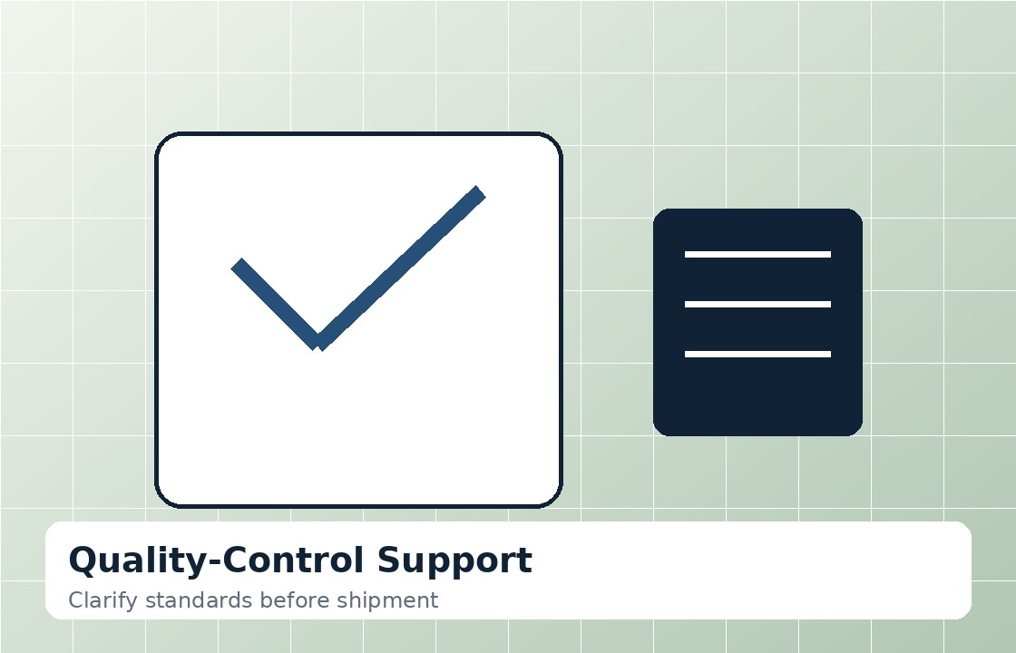 Quality control inspection support for export products